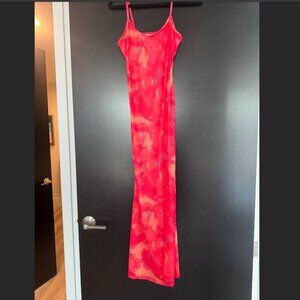 Women's Sexy Bodycon Long Dress Sleeveless Spaghetti Strap Floral Print Cocktail